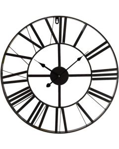 Clayre & Eef  Wall Clock Large Country House Style Metal Diameter 50 x 4 cm, Black