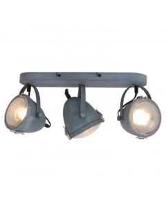 Mexlite 3 Light Ceiling Spotlight Dimmable Metal Concrete Grey