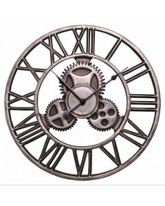 Splendid Industrial Retro Analogue Wall Clock 45cm, Silver