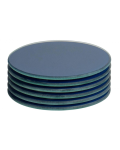 Harbour Housewares Set of 6 Round Glass Coasters Dark Blue 10cm