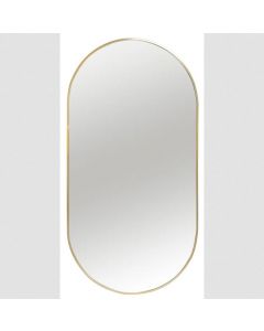Ars Longa Scandi Oval Metal Framed Wall Mounted Mirror Gold 40x80 cm
