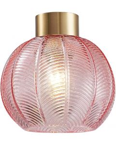 Milo Lighting Glass Pendant Shade Pink and Antique Gold 20 cm  
