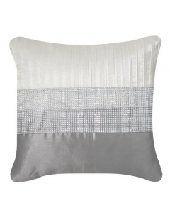 House Additions Striped Scatter Cushion Cover Silver and Grey 45x45cm