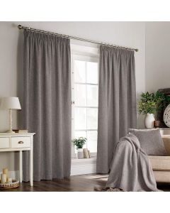Furn Harrison Ringtop Pencil Pleat Lined Wool Curtains Polyester Grey 229 x 229 cm 