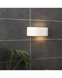 MiniSun 1 Light Curved Ceramic Uplighter Wall Lamp Flush Light, White