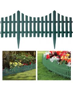 Progarden Flower Bed Garden Border Grass Lawn Edge Fence Set of 4 Wood Effect Green