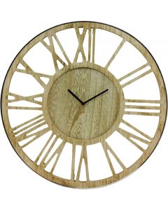 Geko Roman Wall Clock ‎Mechanical Wooden with Metal Frame 40cm