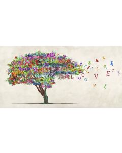 House Additions Tree Of Humanity Canvas Wall Art Print Blue Green Red 50cm H x 100cm W
