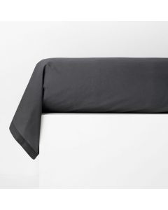 Toison d'Or Bolster Cover Cap Ferret Washed Cotton Lead Dark Grey 43 x 200cm