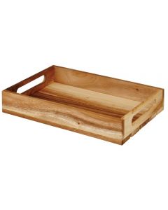 Churchill SET OF 4  Rustic Wooden Tray Crate Kitchen Decor Brown 30cm x 20cm