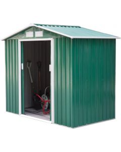 Outsunny Outdoor Garden Shed Lockable Tool Storage Metal, Green 7 x 4 ft
