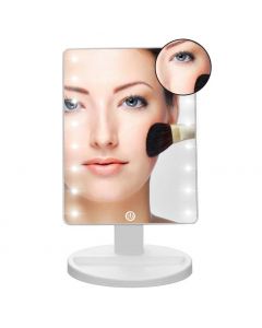 Qivange Make Up Mirror LED Magnifying Touch Screen Cosmetic Tabletop White