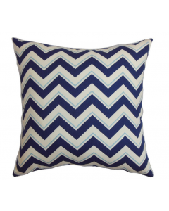 The Pillow Collection Deion Zigzag Navy Blue Cushion 45 x 45 cm