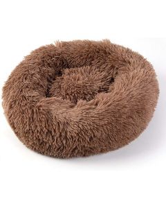 House Additions Pet Dog Doughnut Bed Plush Brown 110cm 