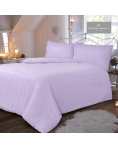 Gaveno Cavailia Flannel Plain Duvet Cover Set Cotton Lilac King 5Ft