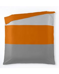 ESTELA Duvet Cover Smooth Tri-Colour 240cm x 220 +50cm Orange Grey