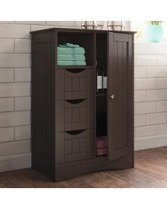 RiverRidge Ashland Freestanding Bathroom Drawer Cabinet  Espresso Brown Wood