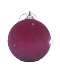 The Seasonal Aisle 6 Light LED Velvet Ball Christmas Decoration Set of 6, Pink 