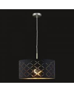 Globo Lighting 1 Ceiling Light Drum Pendant Black, Gold Inner 40cm W x 40cm D