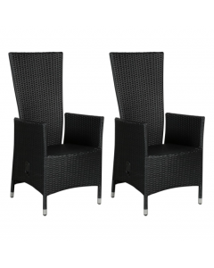  Outfit Nanna Reclining Set of 2 Garden Chair Black W60 x D58 x H110cm