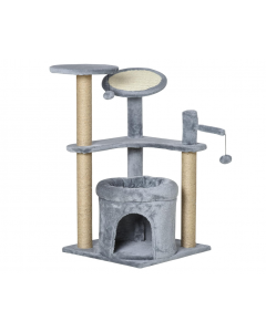 PawHut Cat Tree Tower with Scratching Posts for Indoor Cats 87cm Grey