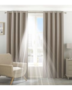 Home & Haus Eclipse Eyelet Blackout Thermal Curtains Natural 168cm x 229cm