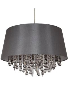 Milo Lighting Fifi Non-Electric Pendant Light with Smoked Droplets and Grey Shade