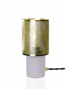 Globen Table Lamp Rumble Concrete Gold Brushed Brass 