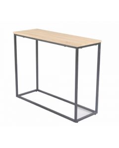 UKCOFFEETABLES.COM Console Table in Metal Black and Light Oak 80cm H x 100cm W 