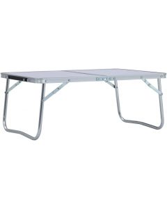 vidaXL Foldable Camping Table Aluminium Portable Table Desk 60x45cm White