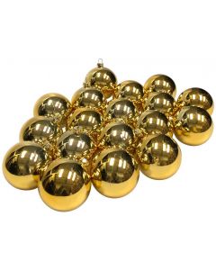 Fizzco Christmas Shatterproof Bauble  Pack of 18 x 60mm, Gold