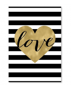 Americanflat - 'Love Heart Black White Stripe' by Amy Brinkman Graphic Art