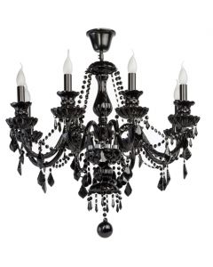 Chiaro Luxury Gothic 8-Light Candle-Style Ceiling Chandelier, Black