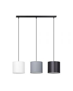 EMBIG Lighting Beryl 3-Light Kitchen Island Ceiling Pendant, Black Grey and White Shades
