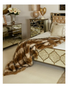 Big Living Luxury Brown Sable Faux Fur Throw 145cm x 200cm 
