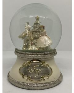 Heaven Sends Christmas Nutcracker Mouse and Ballerina Snow Globe  Beige Gold