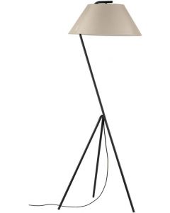 Paulmann Narve Tripod Floor Lamp Black Base and Beige Fabric Shade 154H cm   