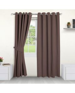 House Additions Eyelet Blackout Curtains Mink Brown W 229cm x 229cm Drop