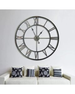 Walplus Roman Iron Wall Clock Art Decals Home Decoration Black 100 x 100 x 5 cm 
