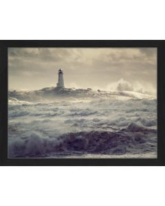 Longshore Tides Rough Seas Framed Photographic Print Wall Art,  33H x 43W cm