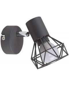 MiniSun Retro Style Metal Basket Cage Wall Light Fitting Pewter Grey 16.51 x 13.97 x 11.18 cm 