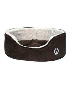 Petface Sams Luxury Oval Dog Bed, Brown, Medium 