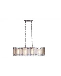 Oaks Lighting Iras 4 Light Ceiling Pendant Chrome Silver With Glass Clear Amber