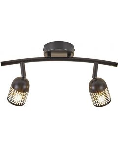 Nordlux Alfred 2 Lights Spot Ceiling Light  With Circular Mesh Shade Black 