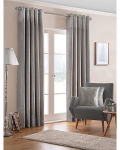 The Design Studio Nova Silver Eyelet Curtains, 117 x 183cm