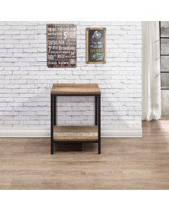 House Additions Urban Wood and Metal Rustic Lamp Table
