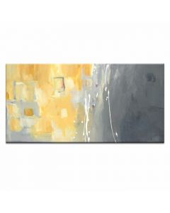 50 Shades of Gray and Yellow by Julie Ahmad Art Print Wrapped on Canvas 112 x 51cm