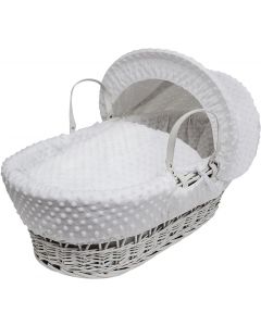 Kinder Valley  Wicker Moses Basket, White L86 x W47 x 3H0cm