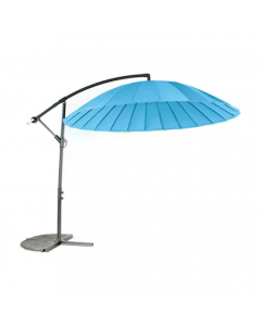 Royalcraft 3m Shanghai Umbrella Cantiever Parasol Outdoor Round Blue, Metal 