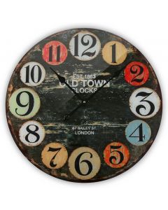 Zings Wall Clock Versa Crystal Arabic Numbers Antique Multicloured/Black 